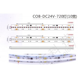 24V RGB 10mm COB Addressable Strip 720 LED/m