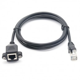 30cm RJ45 Cable Male to Female Screw Panel Mount Ethernet