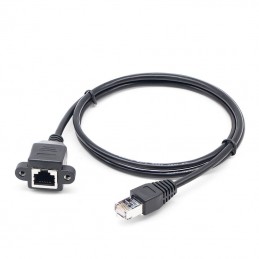 30cm RJ45 Cable Male to Female Screw Panel Mount Ethernet