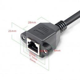 30cm RJ45 Cable Male to Female Screw Panel Mount Ethernet