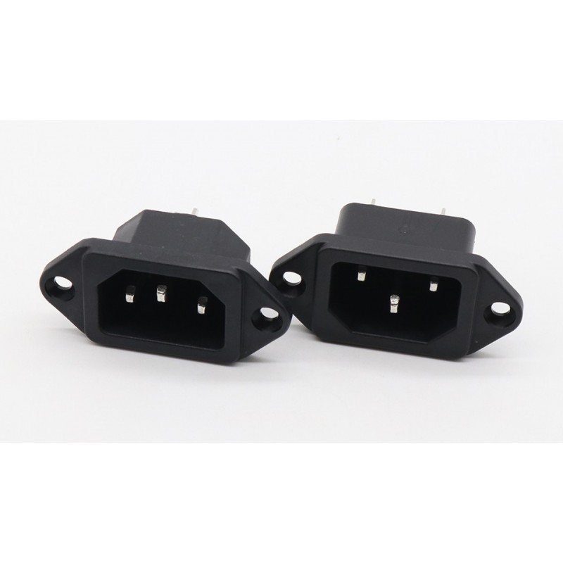 IEC 320 C14 Male Plug Panel Power Inlet Sockets Connectors AC 250V 10A (Kettle)