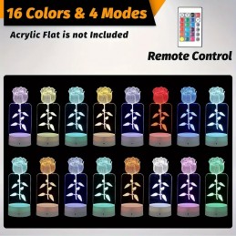 7-Color LED Night Light Base with Remote Control