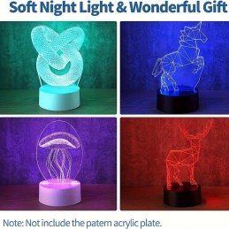 7-Color LED Night Light Base with Remote Control