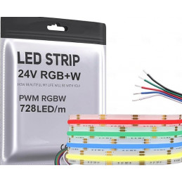 Adressable WS2814 RGBW(3000K)  COB 24V High Brightness 1m 764 LED/m