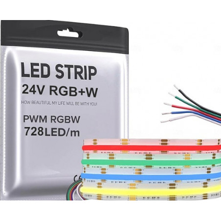 Adressable WS2814 RGBW(3000K)  COB 24V High Brightness 1m 764 LED/m